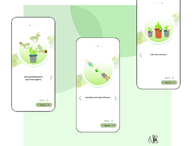 PLINT - Onboarding app design applications design designer green illustrations interfaces mobile design uiux