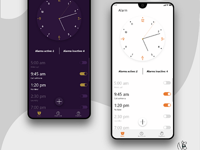 Alarm/Clock app design dark mode designer interface design mobile app design page design uiux