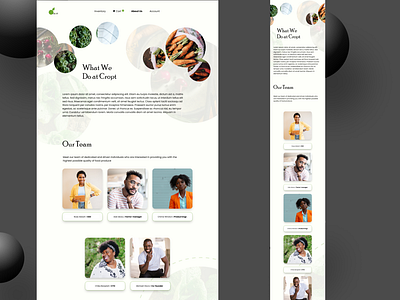 Cropt - Fresh food sourcing brand about us app design design interface design uiux webapp