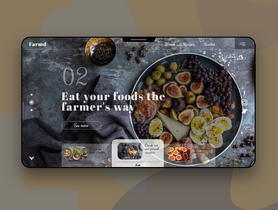 FARMD - A 'farm foods' service site design branding design flat food service typography ui uiux website website design
