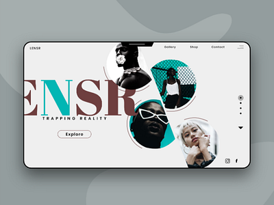 LENSR - Photographer portfolio branding design interface design landing page palette portfolio product uiux web website white