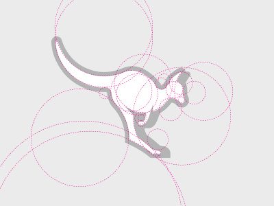 Kangaroo with details construction ears geometry guide lines illustration jump kangaroo process sketch tail