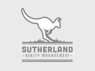 Simplified B&W Version australia black white ears grass kangaroo legs logo