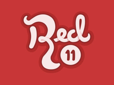 Red Eleven Logo cursive custom type eleven illustrator logo red red eleven typography vector