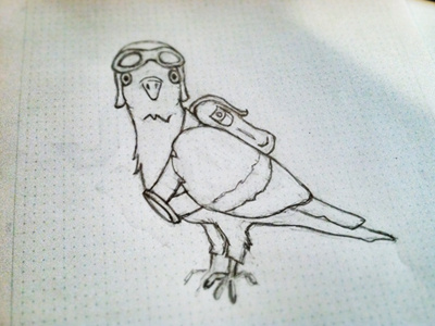 Carrier Pigeon bird carrier pigeon email feather goggles illustration mail pigeon sketch talon