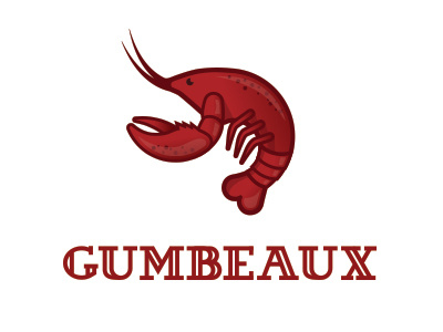 Gumbeaux Logo claw crawfish custom font font gumbeaux illustration louisiana red t shirt tail