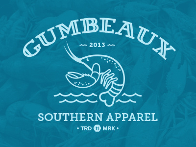 Gumbeaux T-shirt crawfish custom type gumbeaux slab t shirt type waves