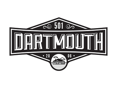 501 Dartmouth 501 dartmouth clouds house illustrator logo