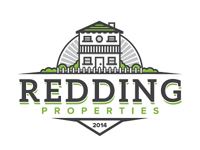 Redding Logo bushes fence house illustration logo property redding