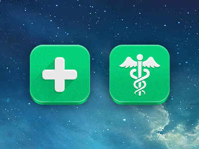 Medical iPhone App Icons app icon button cross green icon medical snakes wings