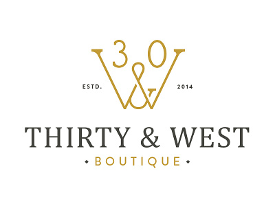 30 & West Logo 30 boutique icon logo new york serif thirty west west