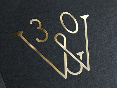 Thirty & West 30 ampersand boutique branding gold icon logo stamp vector