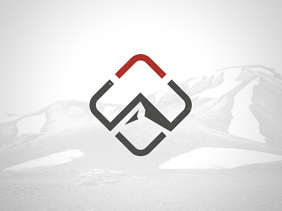 Logo Concept arrow concept grey icon logo mountain red up waypoint