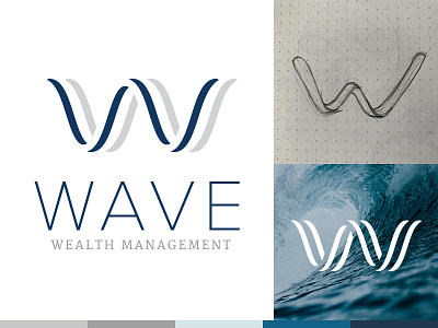 Wave Wealth Management branding financial icon identity illustration logo mark process wave