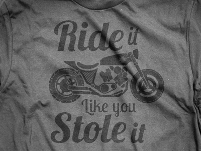 Updated t-shirt design bike biker grayscale illustration motorcycle old t shirt texture typography vintage