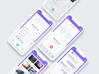 Soundcase app design application application ui clean digital purple recording sound ui uidesign