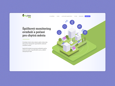 Landing page for Agdata City illustration isometric startup tech ui uidesign ux vector