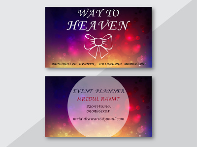 BUSINESS CARD FOR WAY TO HEAVEN EVENT COMPANY advertisement branding business card design business card templates businesscard design designer graphicdesigner illustration template design vector visiting card visiting card design