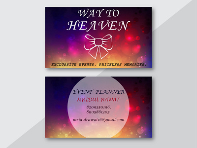 BUSINESS CARD FOR WAY TO HEAVEN EVENT COMPANY