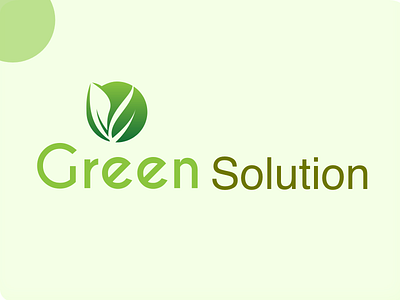 Green Solution Logo illustration typography vector