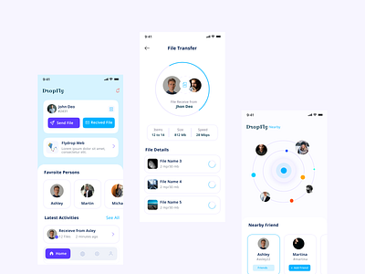 File Transfer App branding clean ui figma mobile app ui