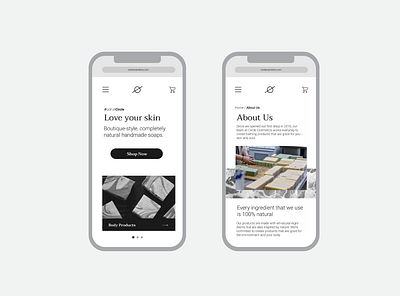 Homepage + About Us Screens / Circle Cosmetics about us concept design home page mobile ui design