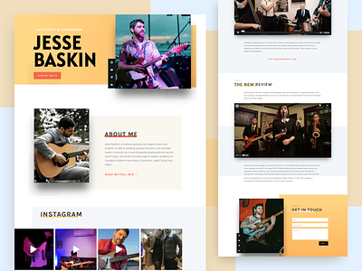 Guitarist Portfolio Website design divi guitar guitarist music musician sketch sketchapp ui ux web website