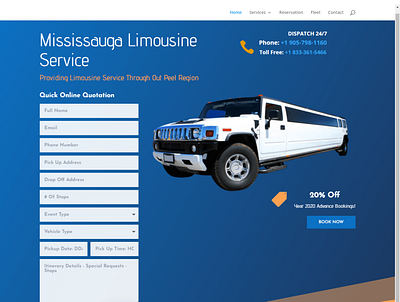 Mississauga Limousine Service design limousine service design ui ux web