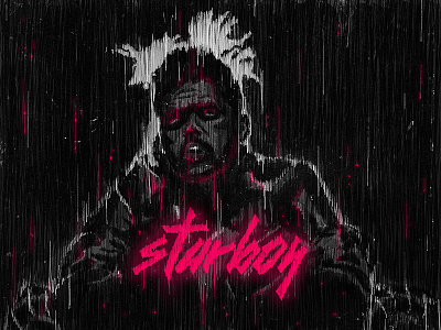 Starboy abel tesfaye artwork dark lights lines neon starboy the weeknd