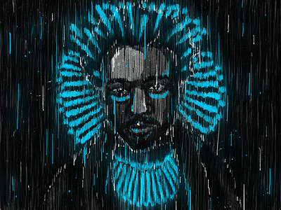 Awaken, My Love! artwork childish gambino hip hop illustration lights lines music neon portrait rap