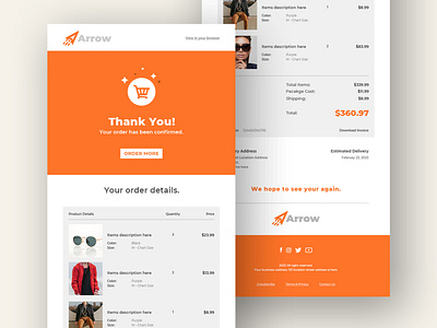 Order invoice email template cart ecommerce email invoice order shopping template