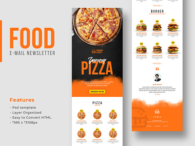 Restaurant food newsletter email template