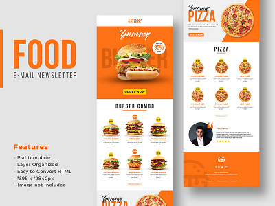 Restaurant food newsletter email template