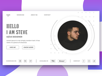 Personal Portfolio Landing Page design minimal ui ux web