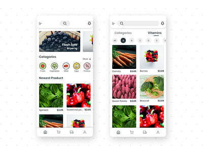 Groceries Shopping App UI app clean concept groceries minimal shopping ui