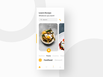 Recipe App Ui Concept app food home screen minimal recipe ui