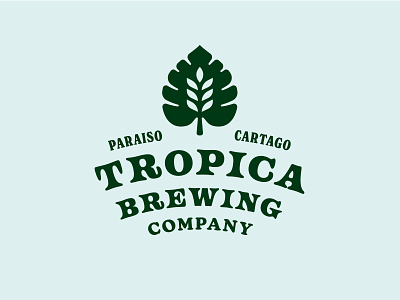 Tropica Brewing alcohol barley beach beer brand brewery distillery funky identity island leaf logo monstera tropical