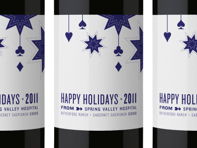 Sin City Holiday Wine cards gambling holiday label packaging stars vegas wine