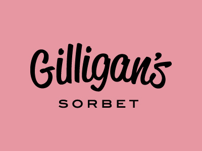 Gilligans Sorbet 1 food identity logo script sorbet typography wordmark