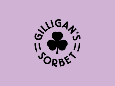 Gilligans Logo 3 clover food identity logo sorbet typography wordmark