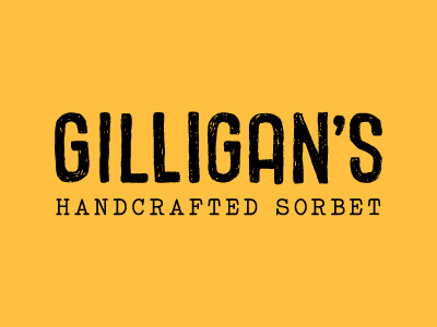 Gilligans Logo 4 food identity logo sorbet typography wordmark