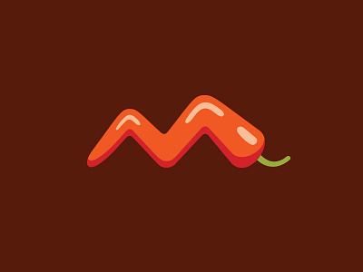 Veggie M food illustration letter logo m pepper vegetable