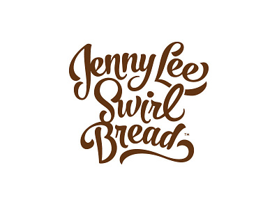 Jenny Lee Swirl Bread food handdrawn logo packaging script swirl typography