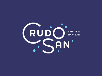 CrudoSan 1 brand bubbles deco logo restaurant seafood spirits typography