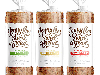 Jenny Lee Swirl Bread: Part II branding bread identity logo packaging script swirl typography