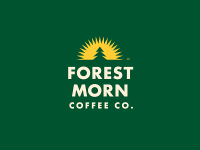 Forest Morn Logo branding coffee identity logo pine sun tree typography