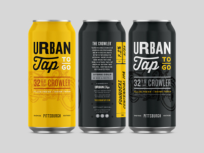 Urban Tap Crowler beer can crowler motorcyle packaging typography vintage