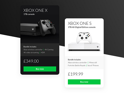 Xbox Product Card clean dark design light ui ui design web web design white xbox xbox one