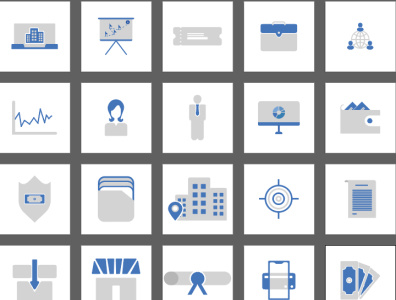 A business icon set with 20 flat icons, which are suitable for w icon design