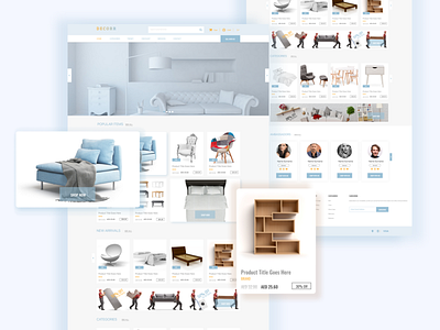 Decorr - Furniture Landing Page 2020 design 2020 trend branding decoration figma flat furniture furniture app furniture store furniture tools home decor landing page latest design minimal new design popular sketch ui ux web design